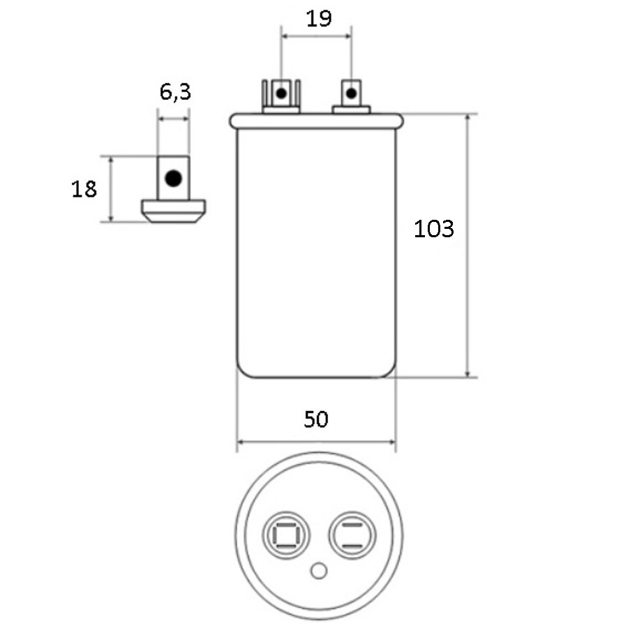 картинка Пусковой конденсатор CBB65A 30мкф, 450В для кондиционера в металлическом корпусе от магазина Интерком-НН