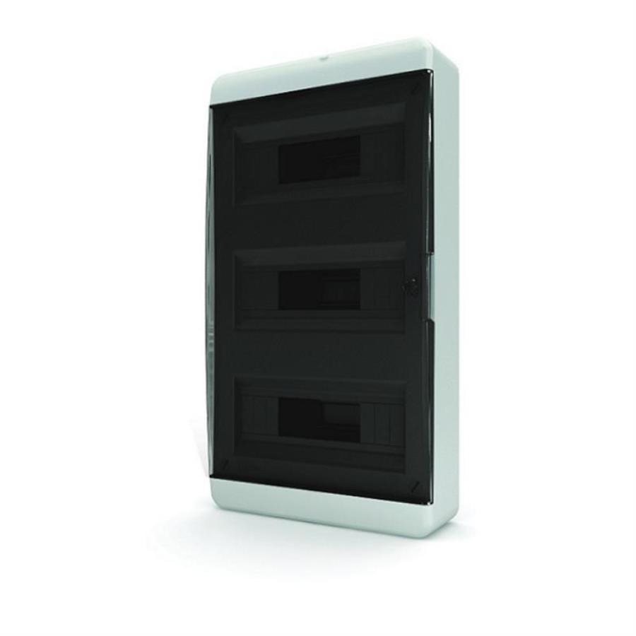 картинка Tekfor BNK 40-36-1 Пластиковый щит на 36 модулей с прозрачной черной дверцой (290х535х102) от магазина Интерком-НН