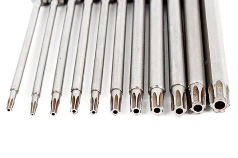 картинка Набор магнитных бит Torx 100мм, 1/4" 11шт T6, T7, T8, T9, T10, T15, T20, T25, T27, T30, T40 от магазина Интерком-НН