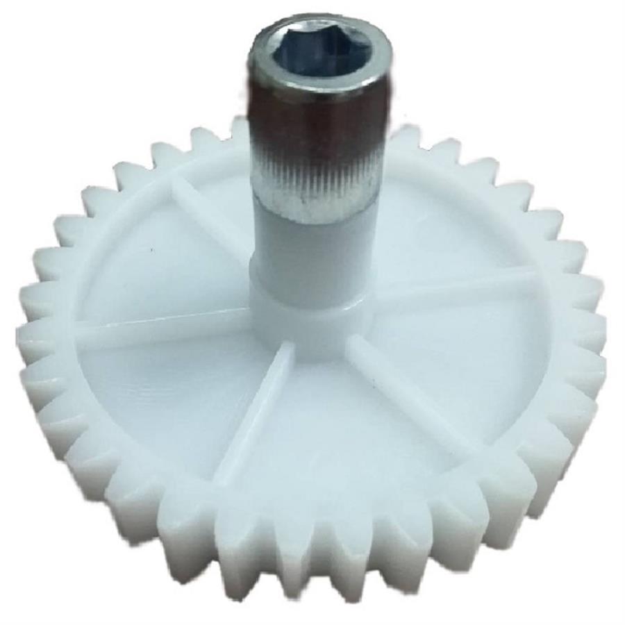 картинка Шестерня большая с валом (008398-CH) для мясорубки Polaris D=71мм, H=60/14мм, 34 прямых зубьев от магазина Интерком-НН