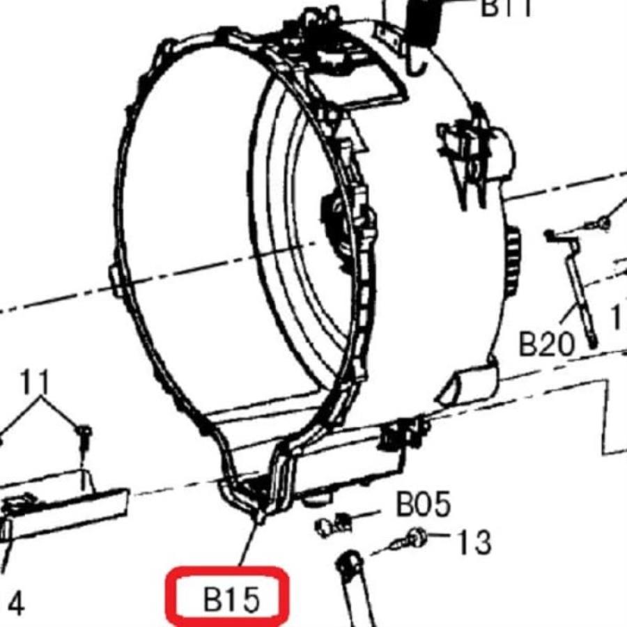 картинка Panasonic AXW12A-7SS0 Задняя часть бака (полубак) стиральной машины NA-140VG3, NA-148VG3, NA-168VG3 от магазина Интерком-НН