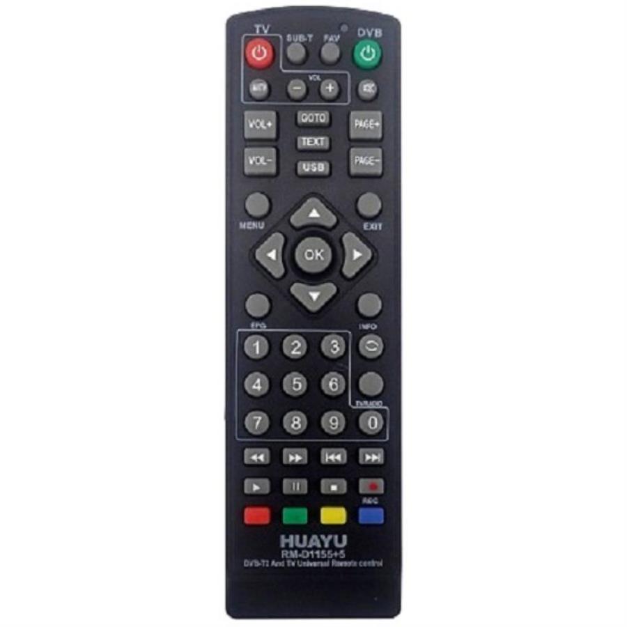 картинка HUAYU RM-D1155+5 DVB-T2+TV Универсальный пульт для цифровых приставок DVB-T2 от магазина Интерком-НН