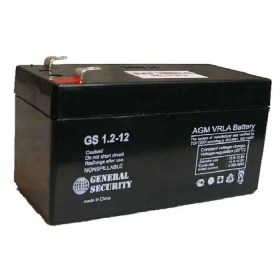 картинка GENERAL SECURITY GS 1,2 -12 Аккумуляторная батарея емкостью 1.2 Ач и напряжением 12 Вольт от магазина Интерком-НН
