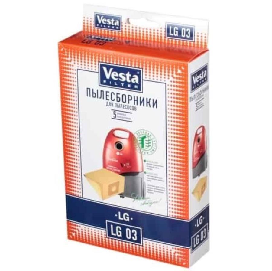 картинка Vesta filter LG03 комплект мешков-пылесборников бумажных (5шт) для пылесоса LG от магазина Интерком-НН