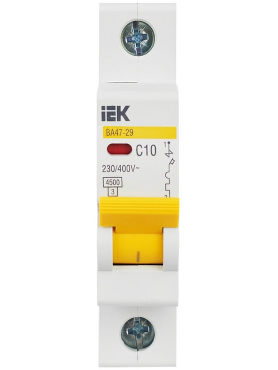 картинка IEK MVA20-1-010-C автоматический выключатель KARAT ВА47-29 1P 10А 4,5кА тип C от магазина Интерком-НН