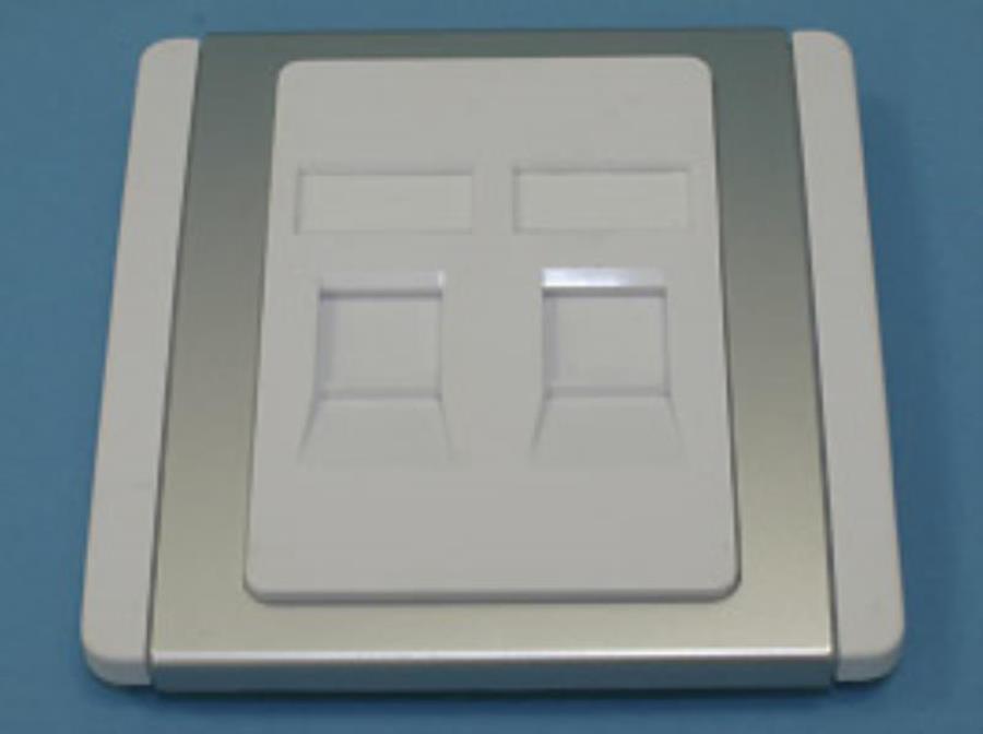 картинка Рамка d6x86 мм. на стену  под 2 Keystone со шторкой от магазина Интерком-НН