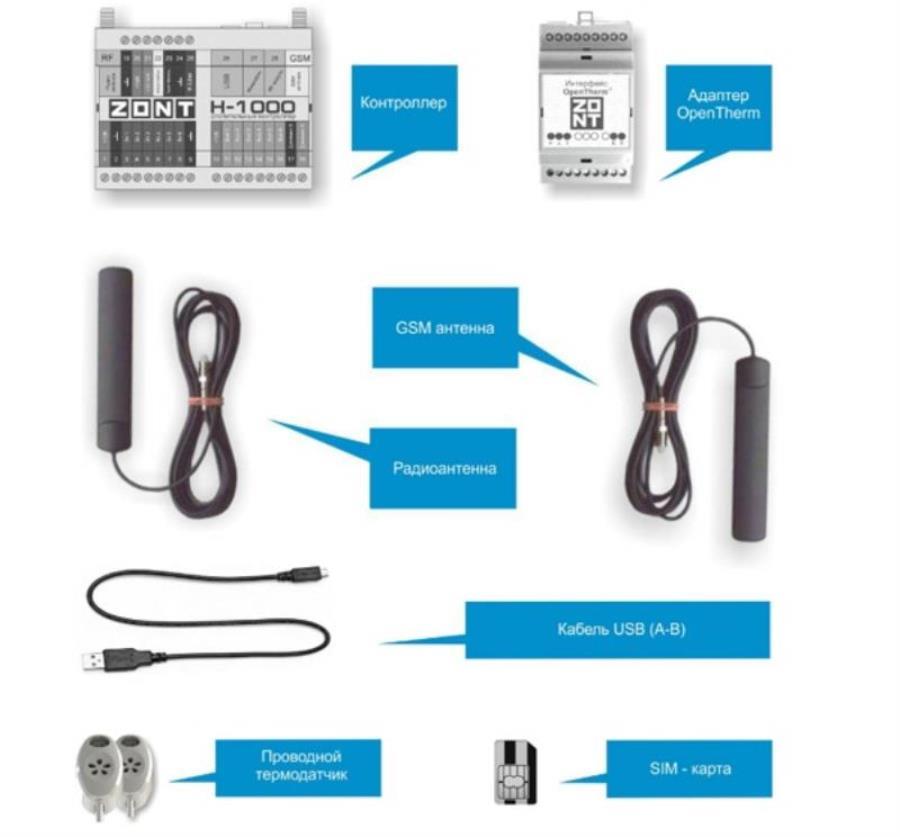 картинка ZONT H-1000 OT GSM-контроллер для контроля и управления отоплением в комплекте с адаптером OpenTherm от магазина Интерком-НН