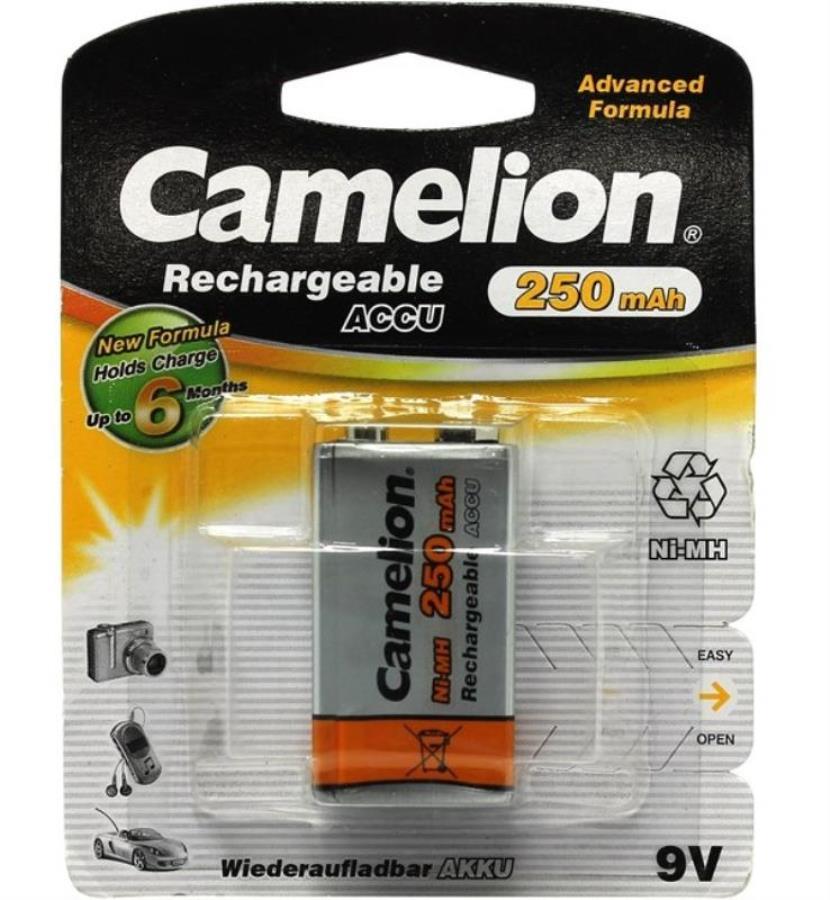 картинка Аккумулятор Camelion NH-9V250BP1 6F22 9V 250 mAh тип крона  от магазина Интерком-НН