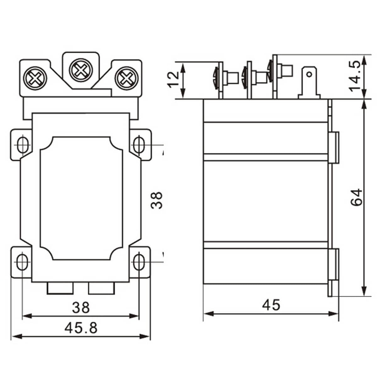 картинка Силовое реле Qianji JQX-60F-A-220 2шт. управление 220VAC, контакты 250В 80А от магазина Интерком-НН