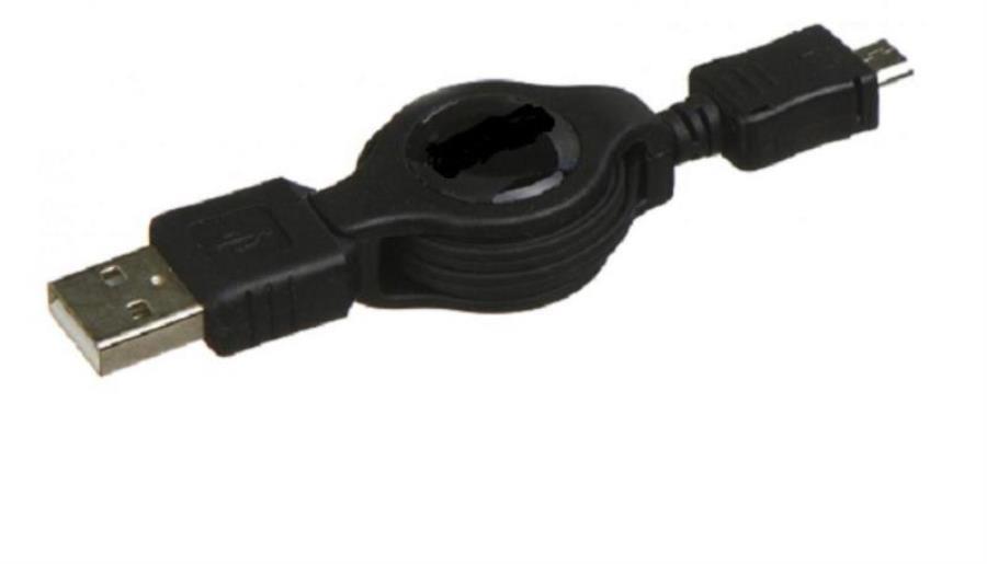 картинка Кабель USB micro USB 0.8 м черный (в пакете) с автосмоткой от магазина Интерком-НН