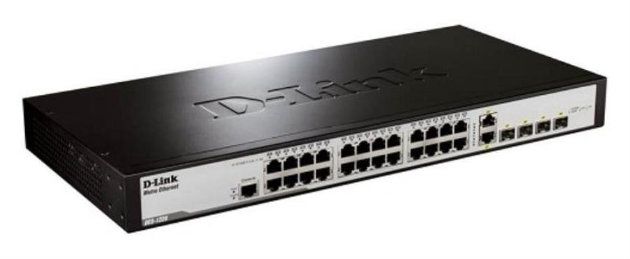 картинка D-Link DES-1228/ME Коммутатор D-Link с 24 портами 10/100Base-TX, 2 портами SPF, 2 комбо-портами  от магазина Интерком-НН
