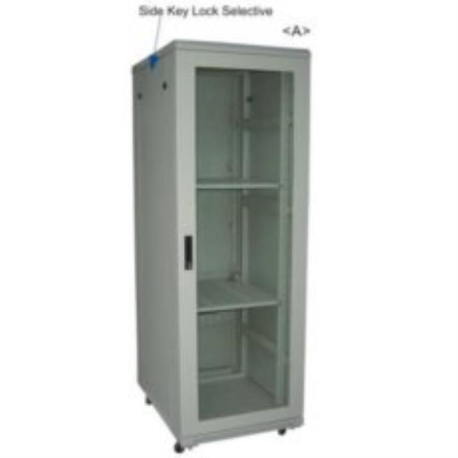 картинка Шкаф напольный 19", 18U, (600х600), серый (WT-2041B-18U-WO-600x600-G) от магазина Интерком-НН