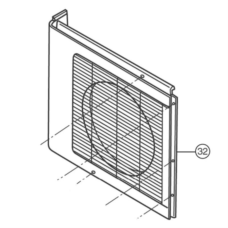 картинка Panasonic CWE06K034B Передняя панель внешнего блока кондиционера CU-A18CTP5, CU-A24CTP5 от магазина Интерком-НН