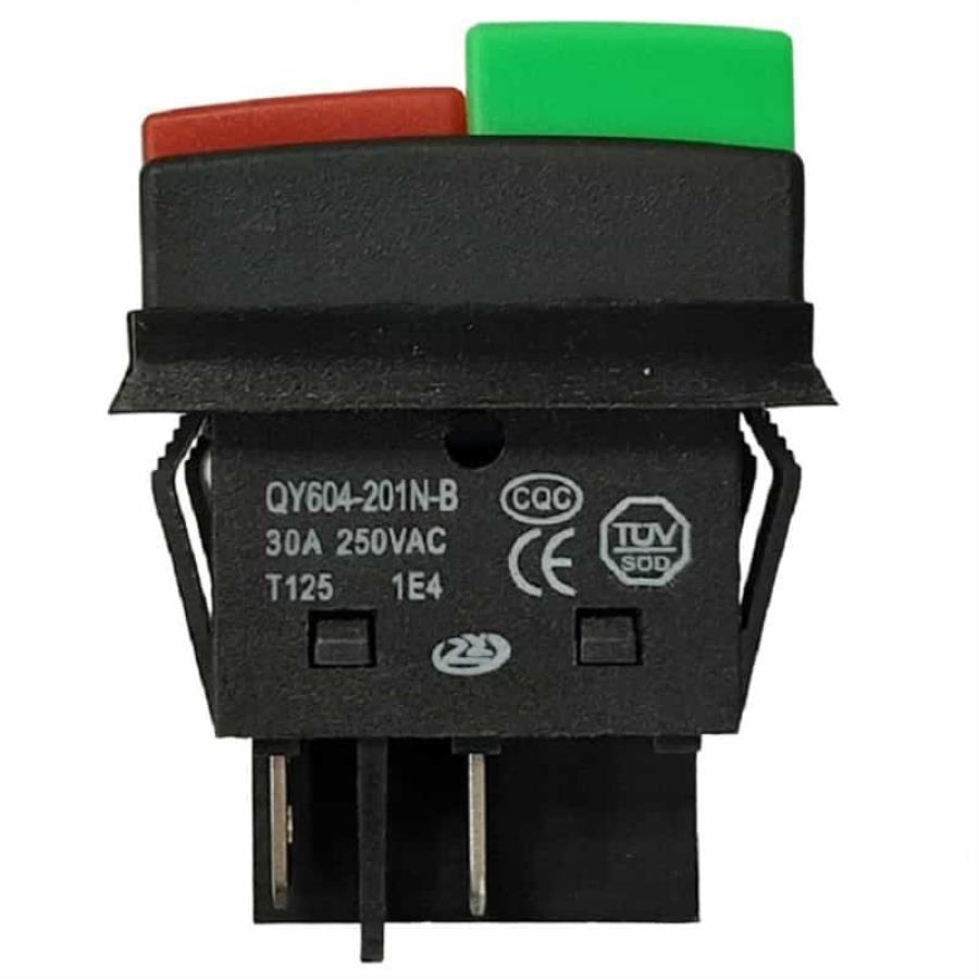 картинка Переключатель QY604-201N-B (131G) кнопочный ON-OFF  30A 250VAC для электроинструмента от магазина Интерком-НН