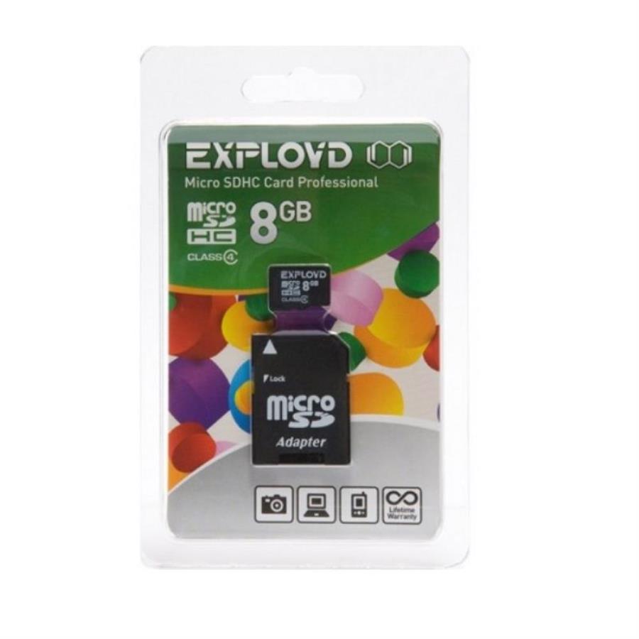картинка Память Micro SD 8Gb Exployd class4 с адаптером (EX008GCSDHC4) от магазина Интерком-НН