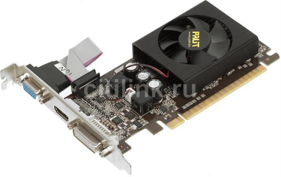 картинка Видеокарта PALIT GeForce GT 610, PA-GT610-1GD3, 1Гб, DDR3, Low Profile, oem от магазина Интерком-НН