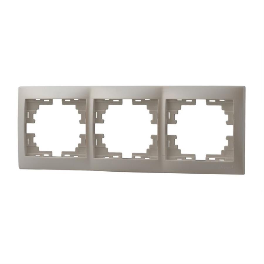 картинка Рамка 3-местная горизонтальная LEZARD MIRA жемчужно-белый перламутр 701-3000-148 от магазина Интерком-НН