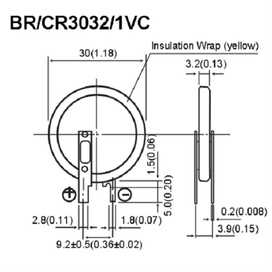 картинка Panasonic CR23541VC 3V Litium элемент питания (батарейка) для АТС KX-TEB308RU с выводами под пайку от магазина Интерком-НН