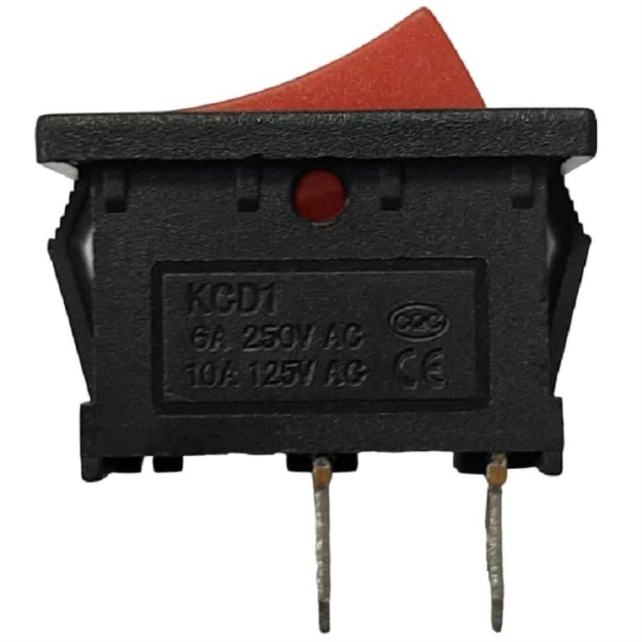 картинка Переключатель клавишный KCD1 (223(1)) красный без подсветки ON-OFF 6A 250VAC от магазина Интерком-НН