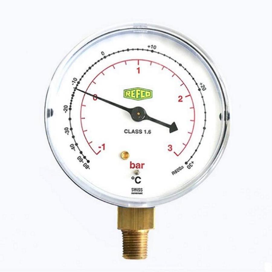 картинка Refco M2-250-M-R600a (9385882) Манометр низкого давления со шкалой для фреона R600а от магазина Интерком-НН