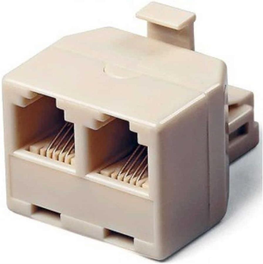 картинка Hyperline DA-6P4C T разветвитель с 6p4c на два USOC Разветвитель на две розетки RJ-11 телефонный от магазина Интерком-НН