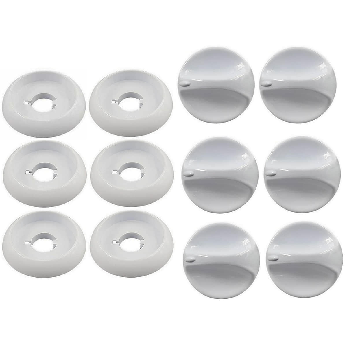 картинка Комплект ручек 01040579 для газовой плиты Gefest 1100, 3100 (белые) от магазина Интерком-НН