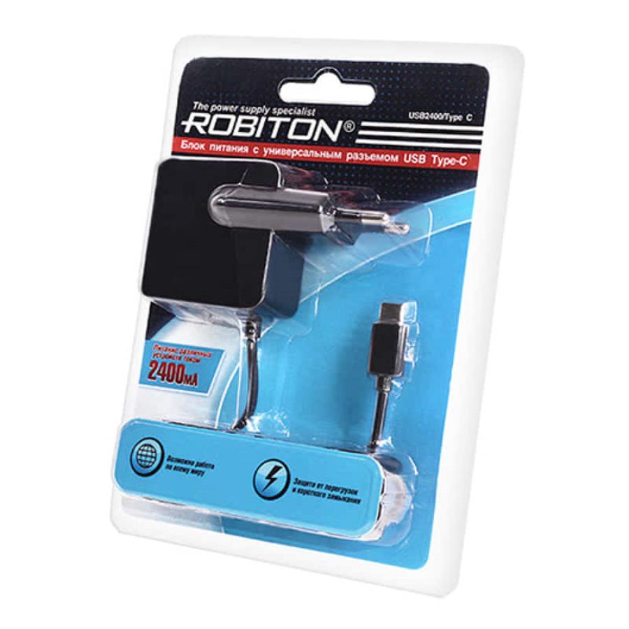 картинка Robiton USB2400/Type C Блок питания с универсальным разъемом USB Type-C от магазина Интерком-НН