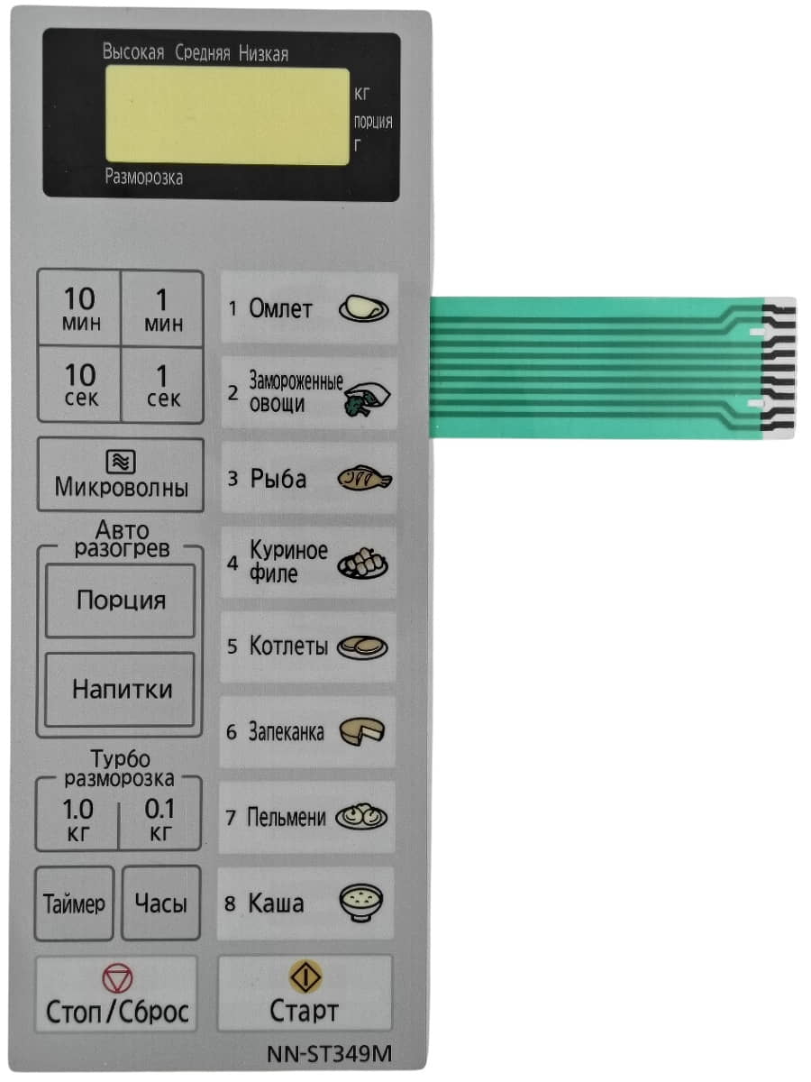 картинка Panasonic F630Y9J60SZP Сенсорная панель для СВЧ (микроволновой печи) NN-ST349M ZPE от магазина Интерком-НН