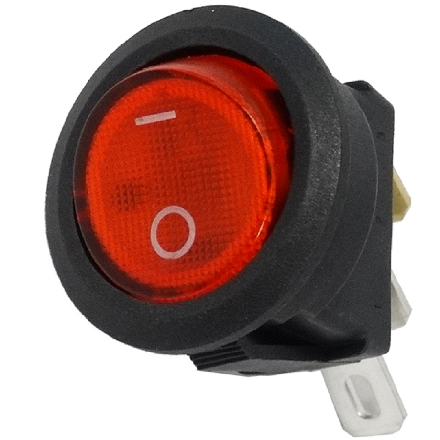 картинка KCD1-106, 6 A, 250 В, Выключатель 3 контакта, красная клавиша от магазина Интерком-НН