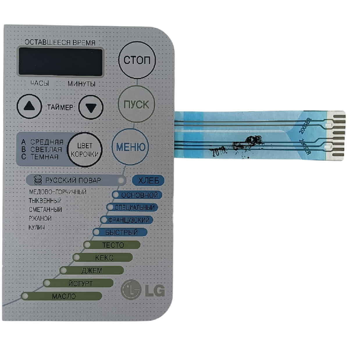 картинка LG EBZ60822103 аппликация панели управления для хлебопечки HB-2001BY от магазина Интерком-НН