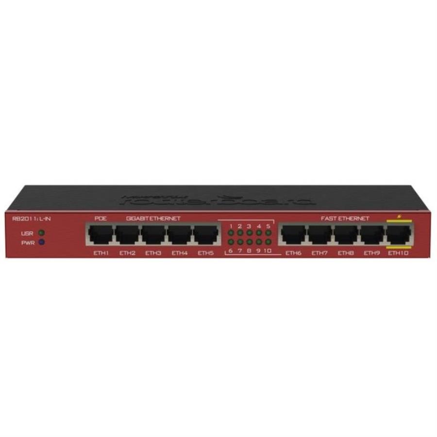 картинка MikroTik RouterBoard RB2011iL-IN 5xGbit + 5x100Mbit  Router, Mikrotik от магазина Интерком-НН