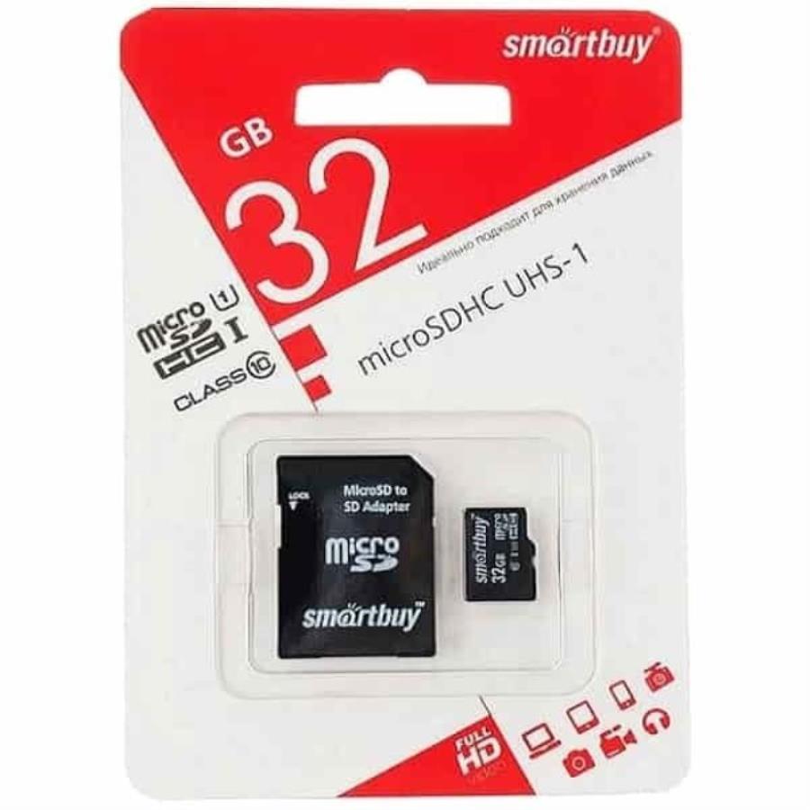 картинка Память microSDHC UHS-I 32Gb SmartBuy class10 с адаптером (SB32GBSDCL10-01) от магазина Интерком-НН