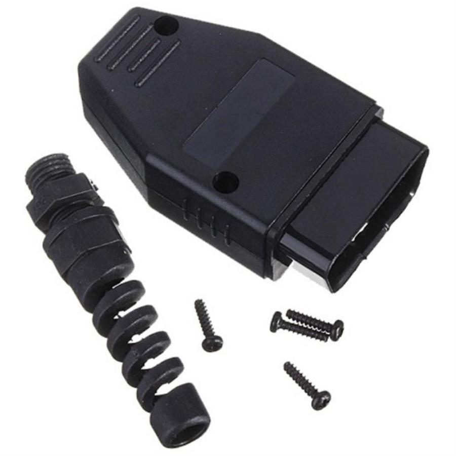 картинка Разъем OBD2 (OBD–II, J1962) 16-ти контактный, разборный, под пайку от магазина Интерком-НН