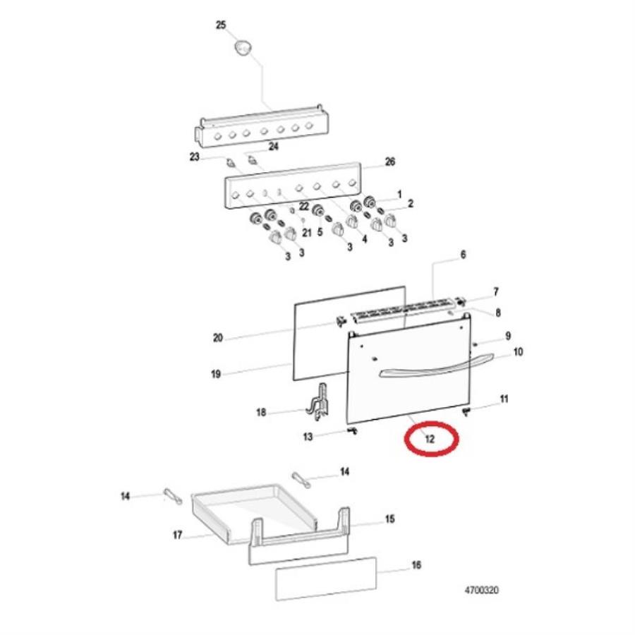 картинка Whirlpool C00582046 (488000582046) стекло внешнее двери духовки 495х450мм для плиты  от магазина Интерком-НН