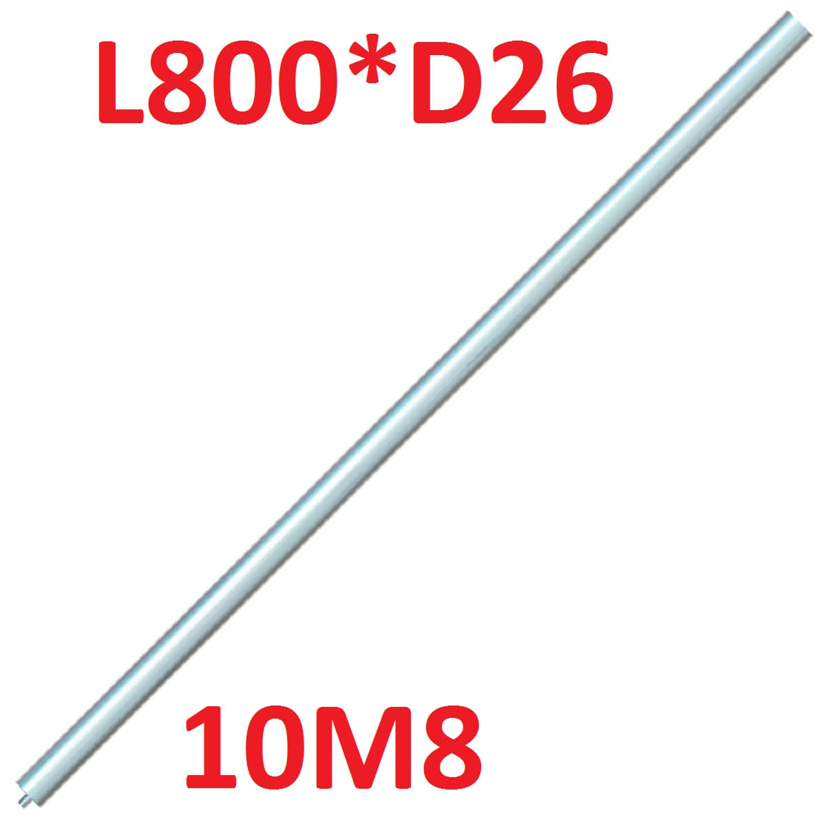 картинка Анод магниевый 800D26+10M8 длина 800мм, диаметр 26мм, шпилька 10мм, резьба M8 для водонагревателей от магазина Интерком-НН