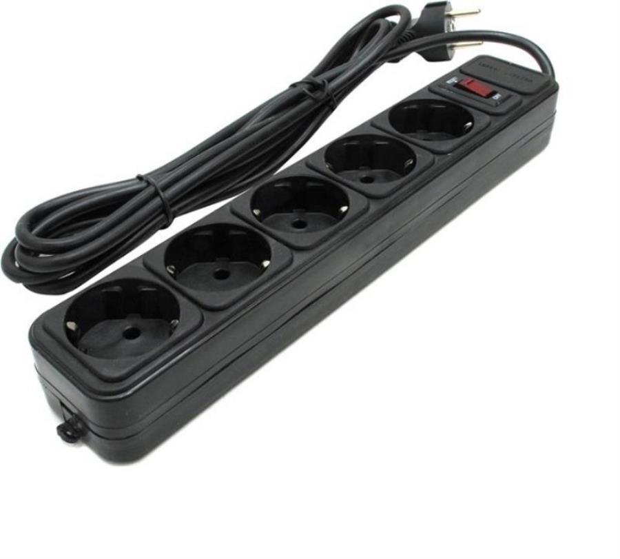 картинка Сетевой фильтр ExeGate 5 розеток 5,0 м, евровилка, черный (SP-5-5B) от магазина Интерком-НН